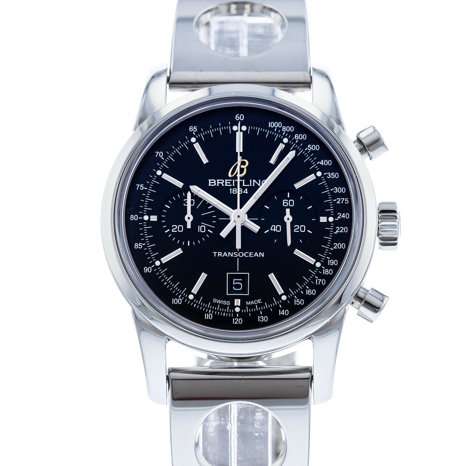 BREITLING TRANSOCEAN CHRONOGRAPH: Brand: Breitling Model: Transocean Case Size: 38mm Movement: Automatic Material: Stainless Steel Band Material: Stainless Steel Box: No Papers: No