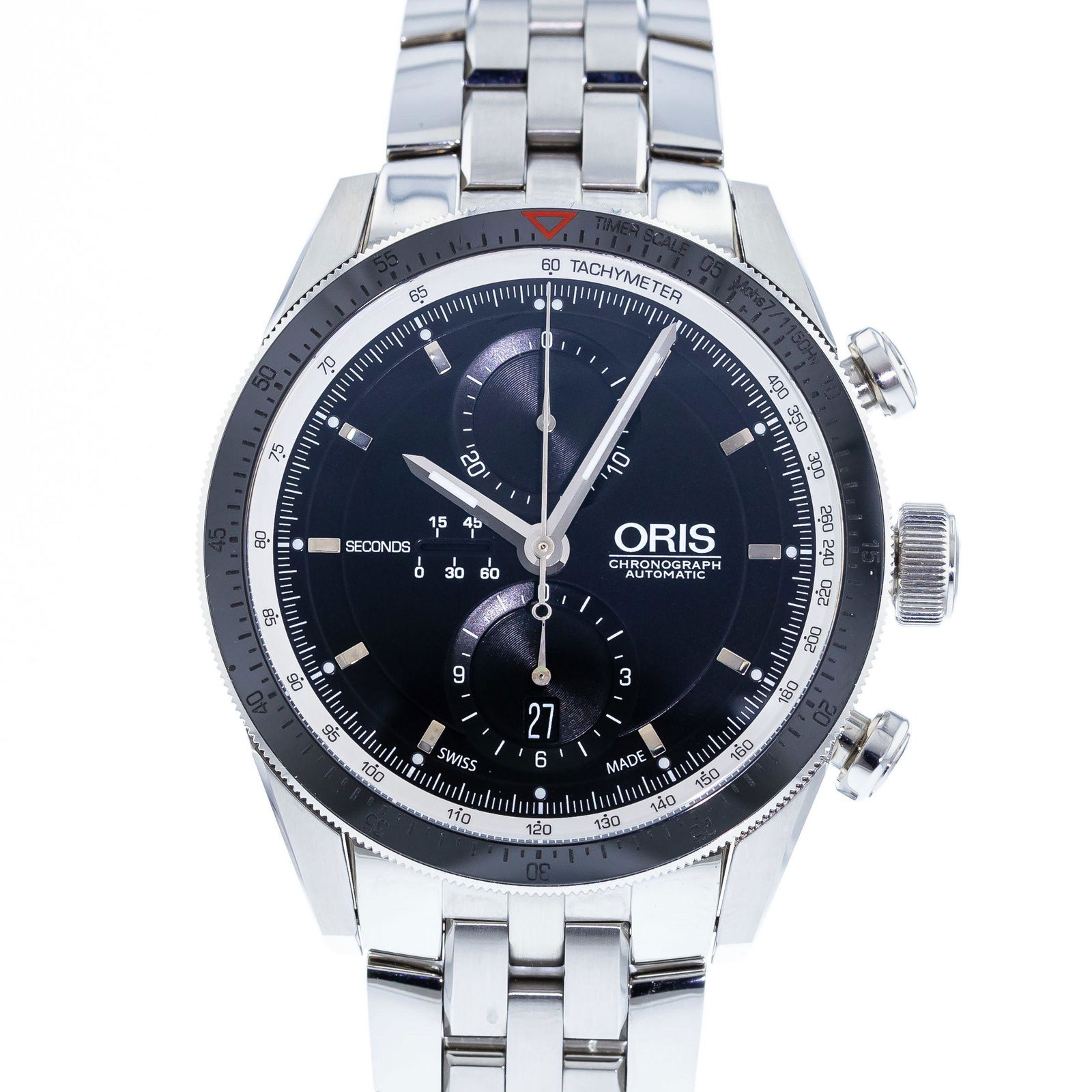 ORIS ARTIX GT CHRONOGRAPH: Brand: Oris Model: Artix GT Chronograph Case Size: 44mm Movement: Automatic Material: Stainless Steel Band Material: Stainless Steel Box: Yes Papers: No