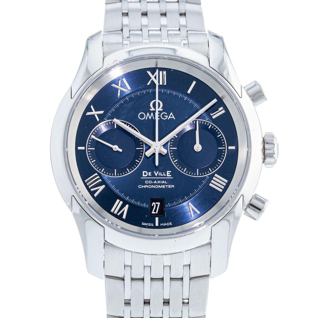 OMEGA DE VILLE CO-AXIAL CHRONOGRAPH: Brand: OMEGA Model: De Ville Case Size: 42mm Movement: Automatic Material: Stainless Steel Band Material: Stainless Steel Box: No Papers: Yes