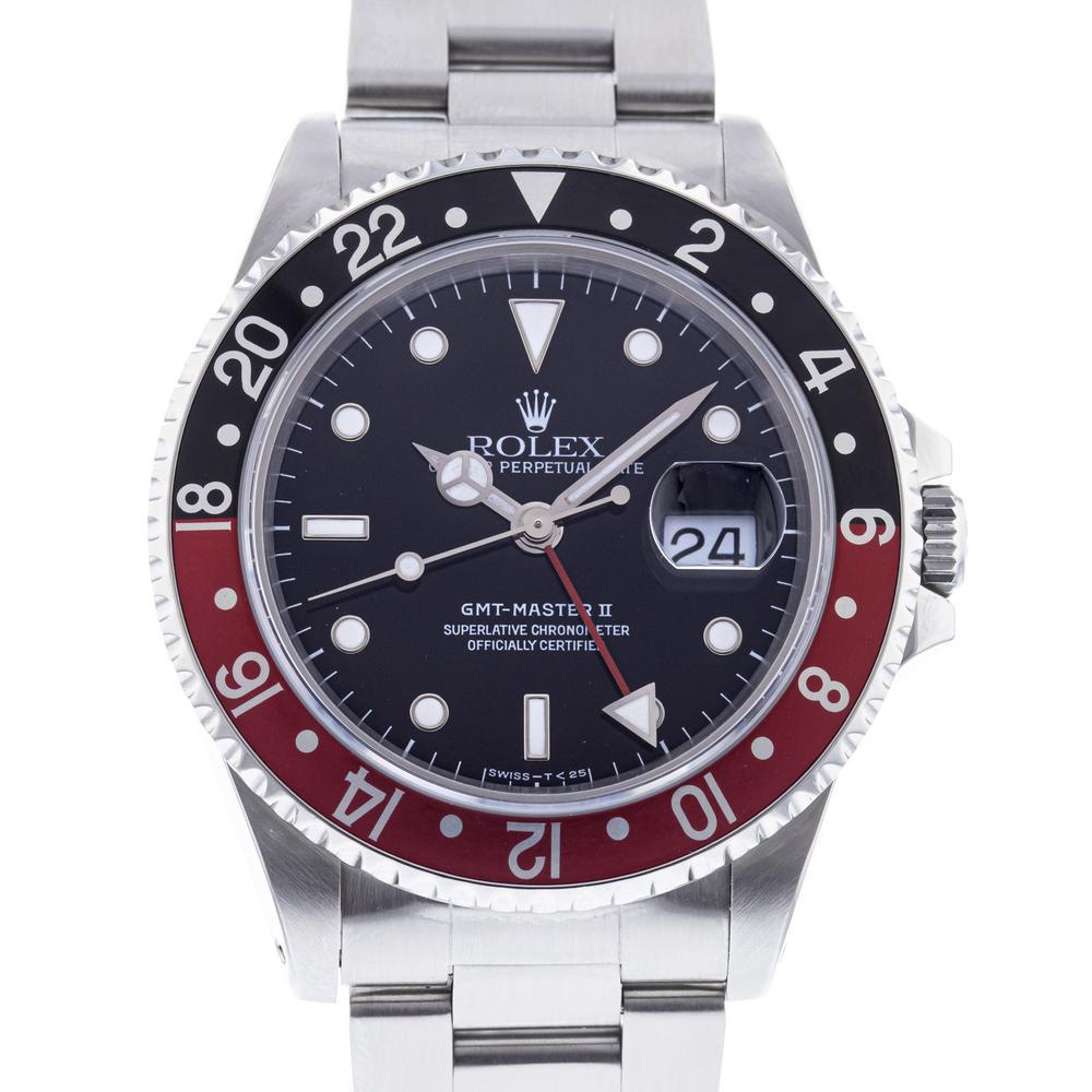 Rolex GMT-Master II: Brand: Rolex Model: GMT-Master II Case Size: 40mm Movement: Automatic Material: Stainless Steel Band Material: Stainless Steel Box: No Papers: No