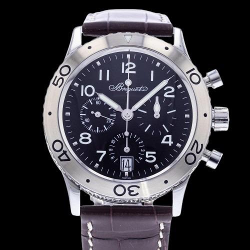Breguet Type XX Transatlantique: Brand: Breguet Model: Type XX Transatlantique Case Size: 39.50mm Movement: Automatic Material: Stainless Steel Band Material: Leather Box: No Papers: No