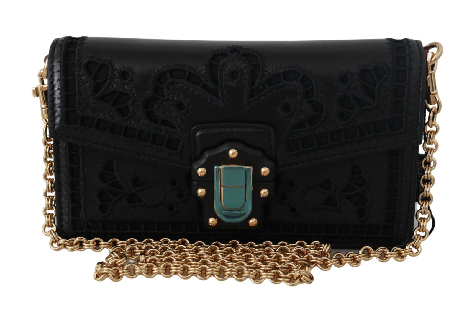 Black Shoulder Crossbody Women LUCIA Leather Bag: Brand: DOLCE & GABBANA Model: LUCIA crossbody bag Material: 95% Leather 3% Polyester 2% Cotton Color: Black Strap: 90cm x 1cm Measurements: 18cm x 11cm x 5cm