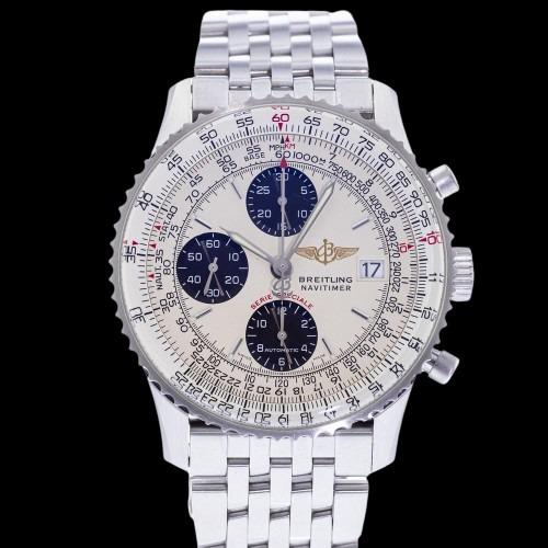 Breitling Navitimer 01: Brand: Breitling Model: Navitimer 01 Case Size: 41.50mm Movement: Automatic Material: Stainless Steel Band Material: Stainless Steel Box: No Papers: Yes