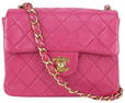 Chanel Fuchsia Pink Quilted Lambskin Mini Classic Flap