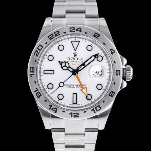 ROLEX EXPLORER II: Brand: Rolex Model: Explorer II Case Size: 42mm Movement: Automatic Material: Stainless Steel Band Material: Stainless Steel Box: No Papers: No
