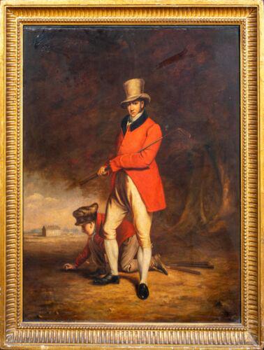 PORTRAIT OF JOHN TAYLOR OIL PAINTING: Year: 19th century Size: 32" x 29" Medium: Oil Description: John Taylor, captain of the Honorable Company of Edinburgh Golfers, is depicted in a sizable oil on canvas portrait from the early 19th cent
