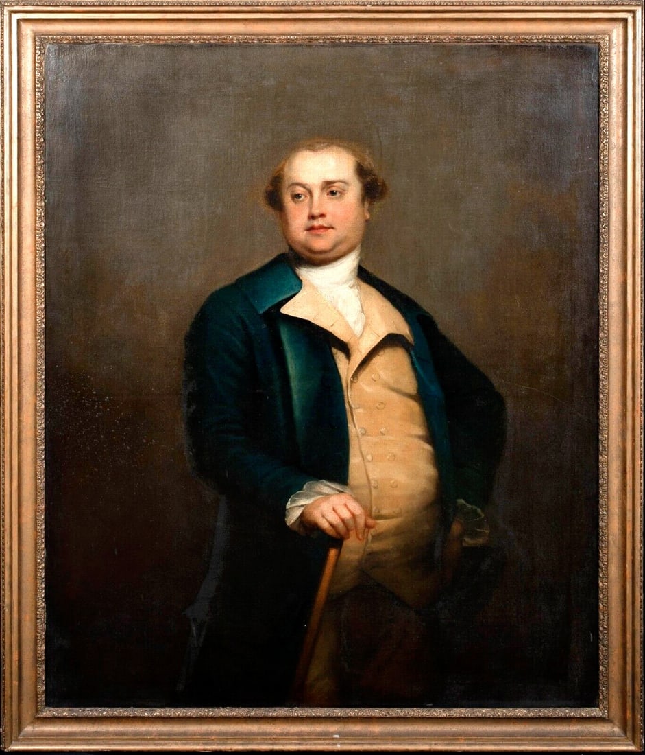 PORTRAIT OF JOHN MORGAN OIL PAINTING: Year: 18th century Size: 56" x 46" Medium: Oil Description: John Morgan, who is thought to have been one of the co-founders of the Medical Faculty at the University of Pennsylvania, is depicted in a s