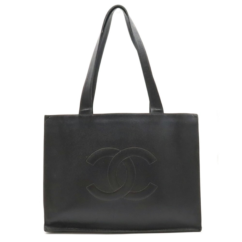 CHANEL HERE MARK LEATHER TOTE BAG: Brand: Chanel Line: Caviar Skin Type: Tote bag Material: Caviar leather Size: 31cm x 41cm x 12cm / 12.2'' x 16.14'' x 4.72'