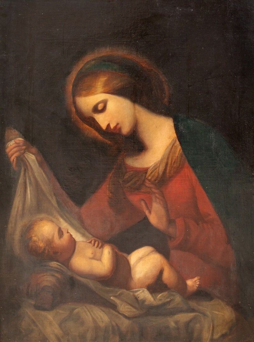 Madonna & Child Oil Painting Auction