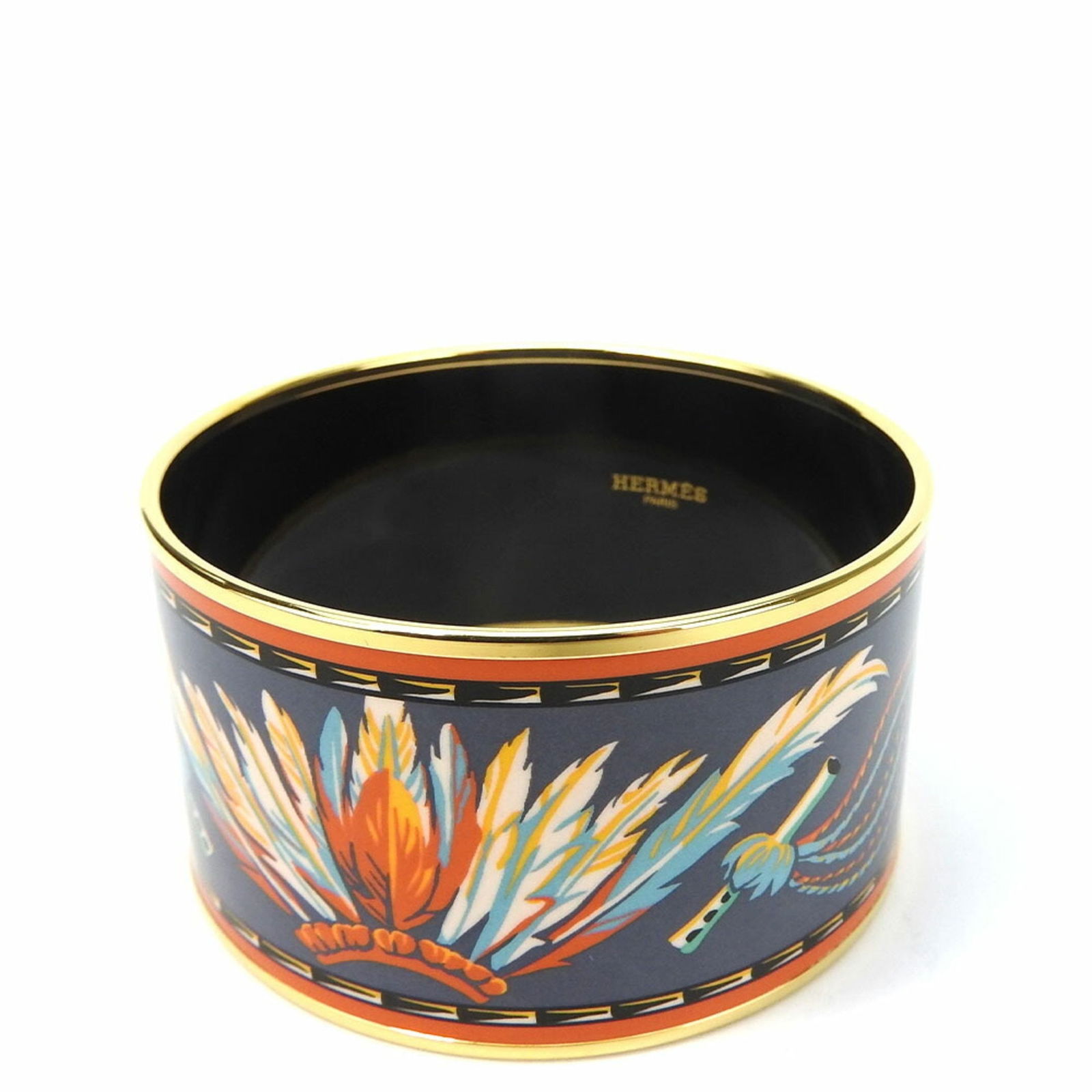 HERMES ENAMEL TGM BANGLE BRACELET: Brand: Hermes Type: Bangle Material: Cloisonné/enamel, Metal Length: 20.5cm / 8.07''