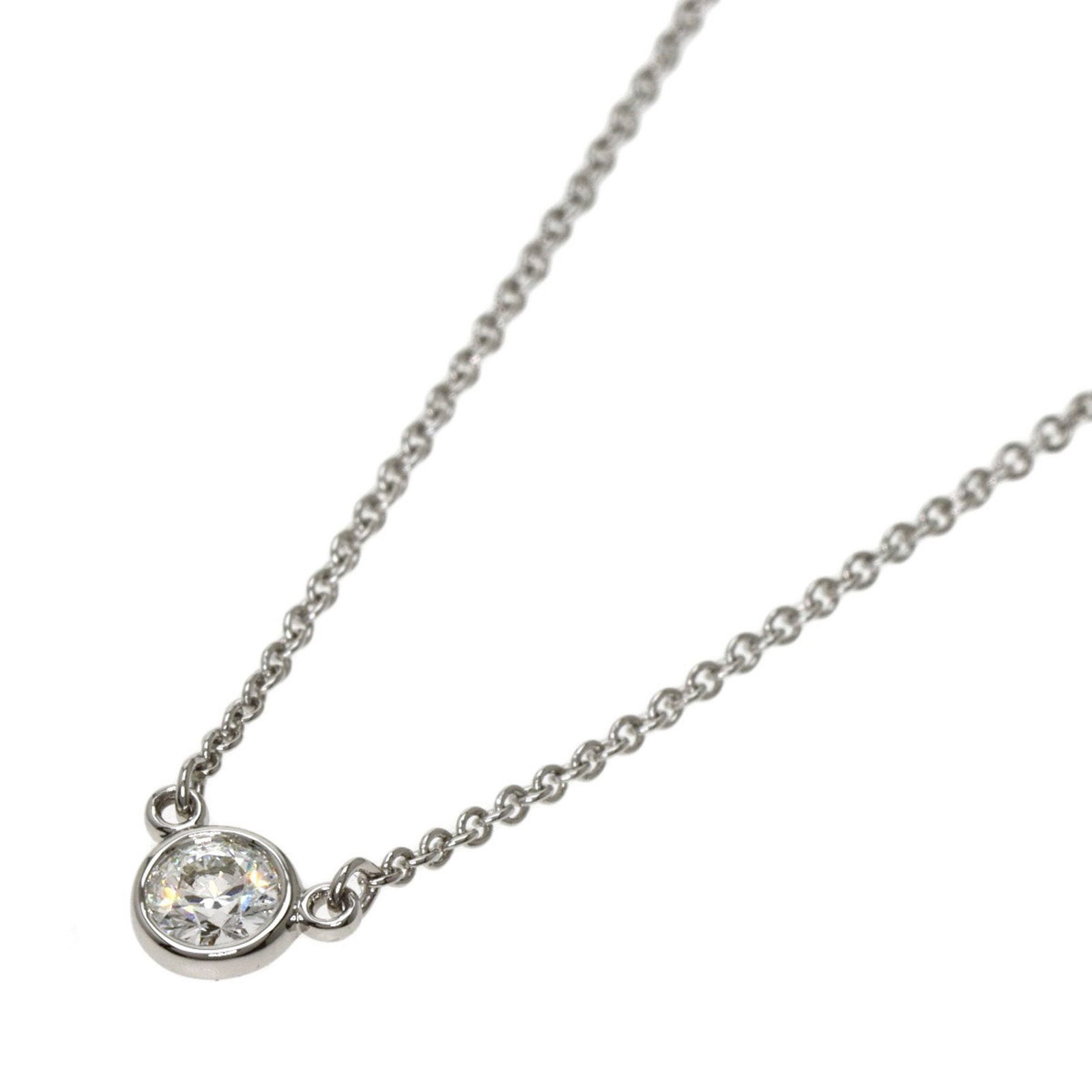 TIFFANY VISOR YARD DIAMOND PLATINUM NECKLACE: Brand: Tiffany & Co Type: Pendant Necklace Material: Platinum 950 Weight: 2.4g / 0.08oz. Neck Circumference: 42 cm / 16.53'' Pendant size: 4.5mm x 4.5mm / 0.17'' x 0.17''