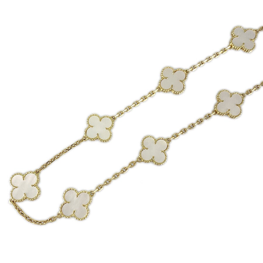 VAN CLEEF & ARPELS VINTAGE ALHAMBRA SHELL 18K YELLOW GOLD NECKLACE: Brand: Van Cleef & Arpels Type: Necklace Material: 18K Yellow Gold, Shell Length: 15.9" Weight: 22.7g Accessories: Box, Sales Certificate