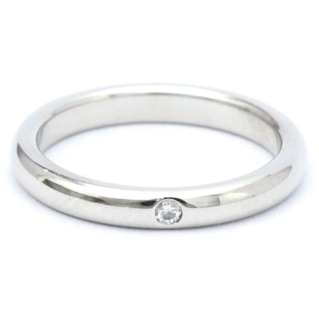 TIFFANY ELSA PERETTI DIAMOND PLATINUM RING: Brand: Tiffany & Co. Type: Band ring Material: Platinum Stone: Diamond Weight (ct.): 0.02 Ring size: 5 Other Size: 9 Width: 2.6mm / 0.1'' Weight: 4.9g / 0.17oz.