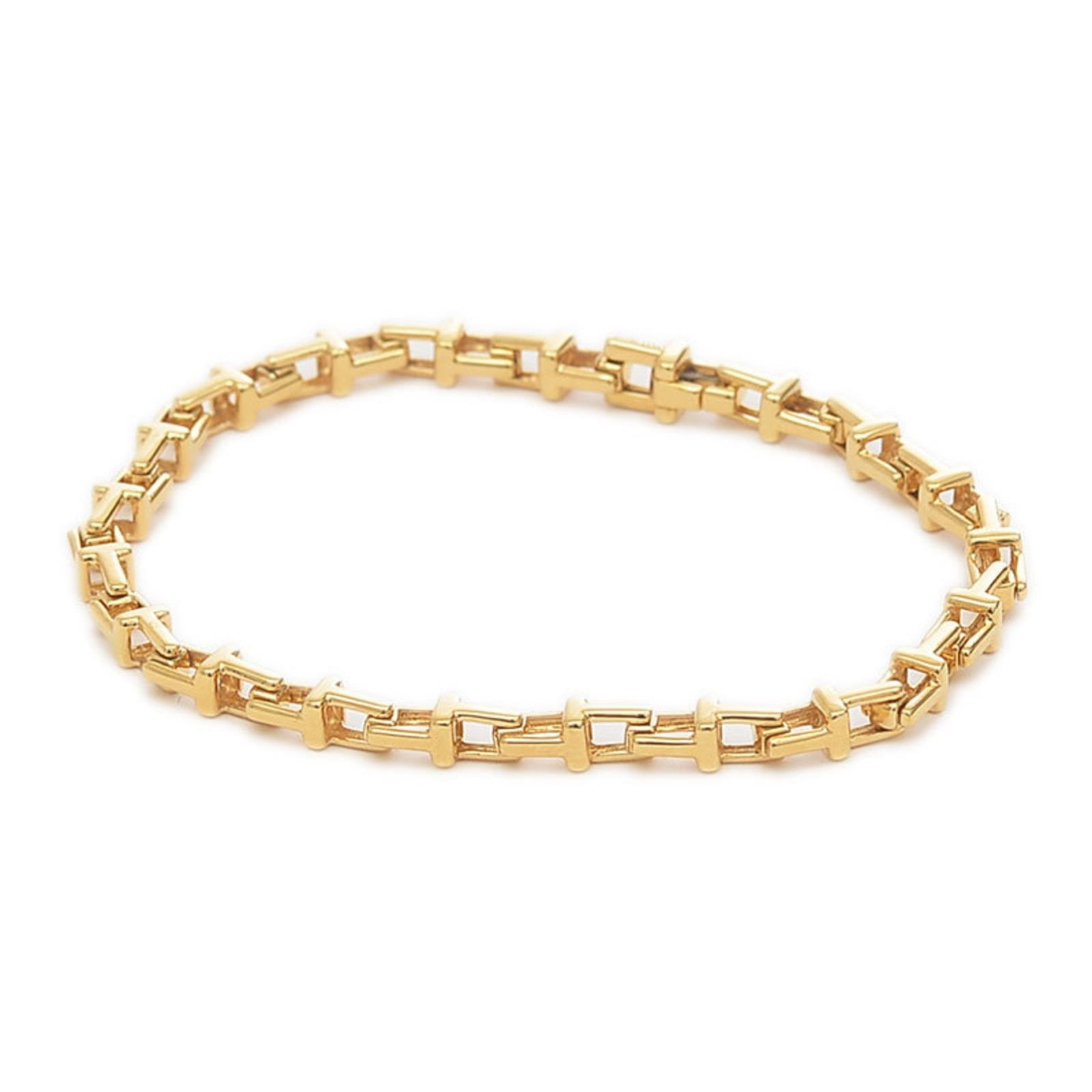 TIFFANY T NARROW CHAIN 18K YELLOW GOLD BRACELET: Brand: Tiffany & Co. Type: Charm bracelet Material: 18K Yellow Gold Length: 17cm / 6.69'' Accessories: Box