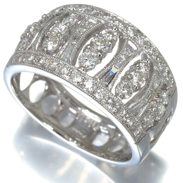 Diamond 1.21ct Openwork Milgrain Ring 900: Diamond 1.21ct Openwork Milgrain Ring 900 Condition: Pre-owned Consignor Notes: ?Pre-owned. Please see Item Description.? Brand: Unbranded Metal: Platinum Metal Purity: 900 Type: Ring Mai