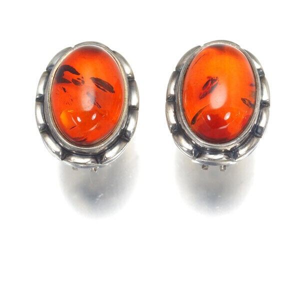 Georg Jensen Earrings Amber Heritage 2001: Georg Jensen Earrings Amber Heritage 2001 Condition: Pre-owned Consignor Notes: ?Pre-owned. Please see Item Description.? Brand: Georg Jensen Metal: Sterling Silver Metal Purity: 925 Type: Earring
