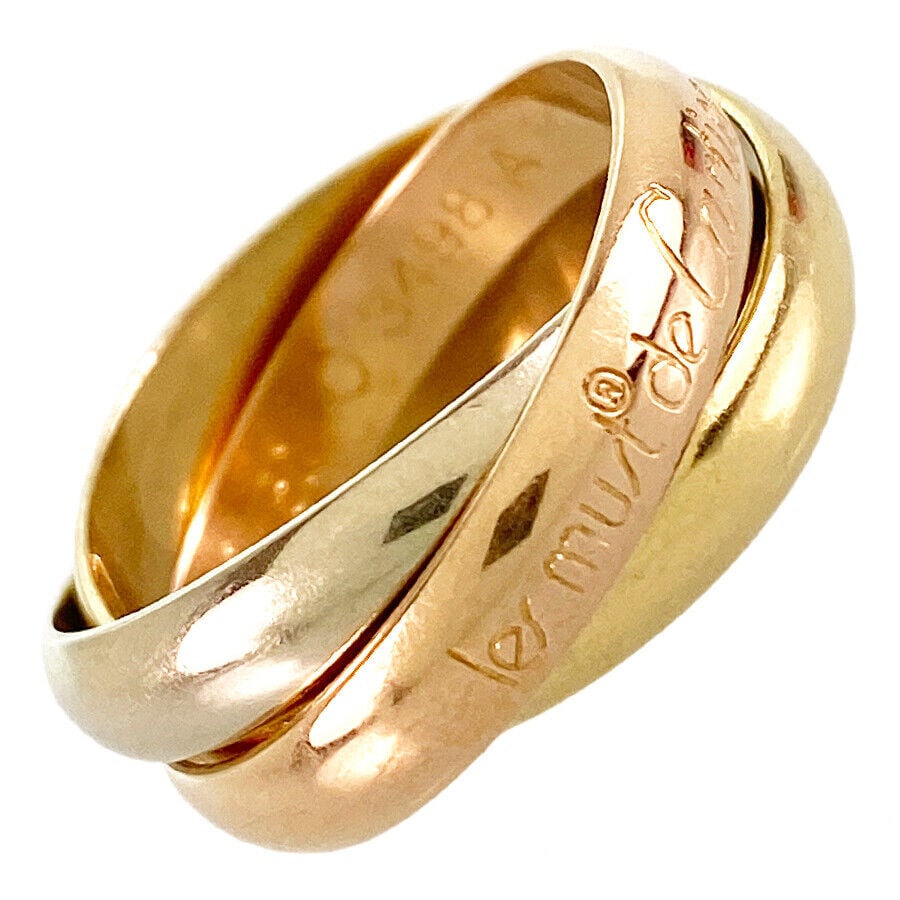 Cartier Trinity Ring: Cartier Trinity Ring Condition: Pre-owned Consignor Notes: ?Good : Used with a few stains and/or scratches. ste-2106011445644? Brand: CARTIER Style: Ring Material: Yellow gold White gold Pink gold