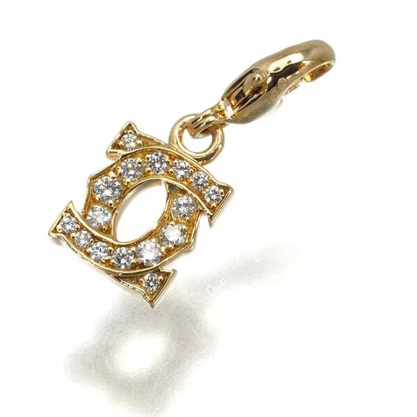 CARTIER PENDANT 2C ENTRELACES DIAMOND BABY CHARM 18K: Cartier Pendant 2C Entrelaces Diamond Baby Charm 18K Brand: Cartier Type: Pendant Material: Yellow Gold Color: None Size: 8.2 x 7.5mm Accessories: None Accessories Notice: When purchasing