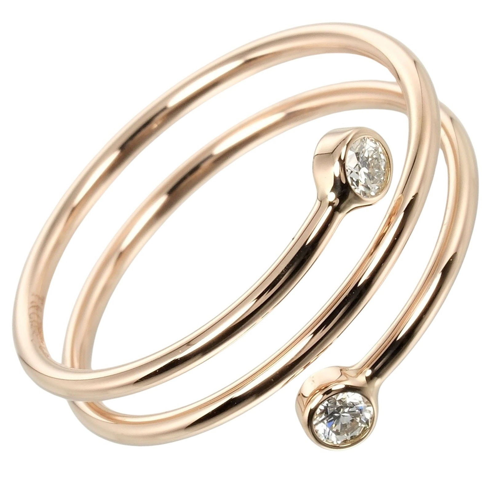 TIFFANY & CO. HOOP DIAMOND 18K ROSE GOLD RING: Brand: Tiffany Type: Band ring Material: 18K Rose Gold Stone: Diamond Other Size: 10.5 Inner Diameter: 16.50mm / 0.65'' Width: 9.5mm / 0.37'' Weight: 2.26g / 0.07oz. Accessories: Box, Dust bag
