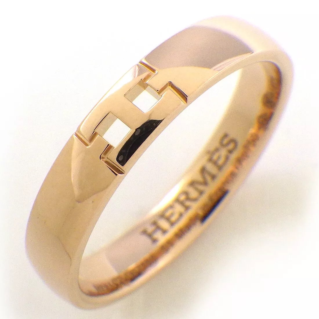 HERMES Ring ver Hercules Wedding Band Four H Motifs: HERMES Ring ver Hercules Wedding Band Four H Motifs Brand: HERMES Type: Ring Material: 750(18K) Rose(Pink) Gold Color: None Size: 5.5 Accessories: None Accessories Notice: When purchasing