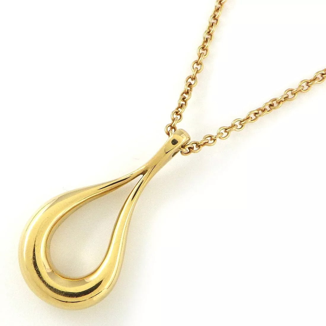 Tiffany & Co. Necklace Open Tear Drop Elsa Peretti 750: Tiffany & Co. Necklace Open Tear Drop Elsa Peretti 750 Brand: Tiffany & Co. Type: Necklace Material: 750(18K) Yellow Gold Color: None Size: Chain Length : 16.14"(inches) / 41.0cm, Pendant Top Size : W