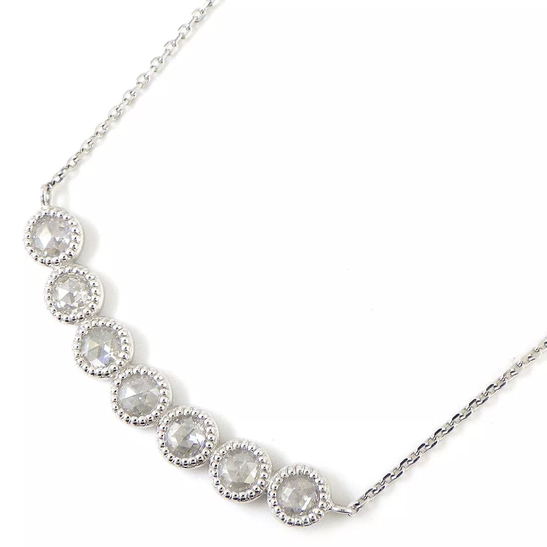 Fine Jewelry Necklace 7 Point Rose Cut Diamond: Fine Jewelry Necklace 7 Point Rose Cut Diamond Brand: Fine Jewelry Type: Necklace Material: PT900 Platinum Color: None Size: Chain Length(Maximum): 18.62"(inches) / 47.3cm Accessories: None