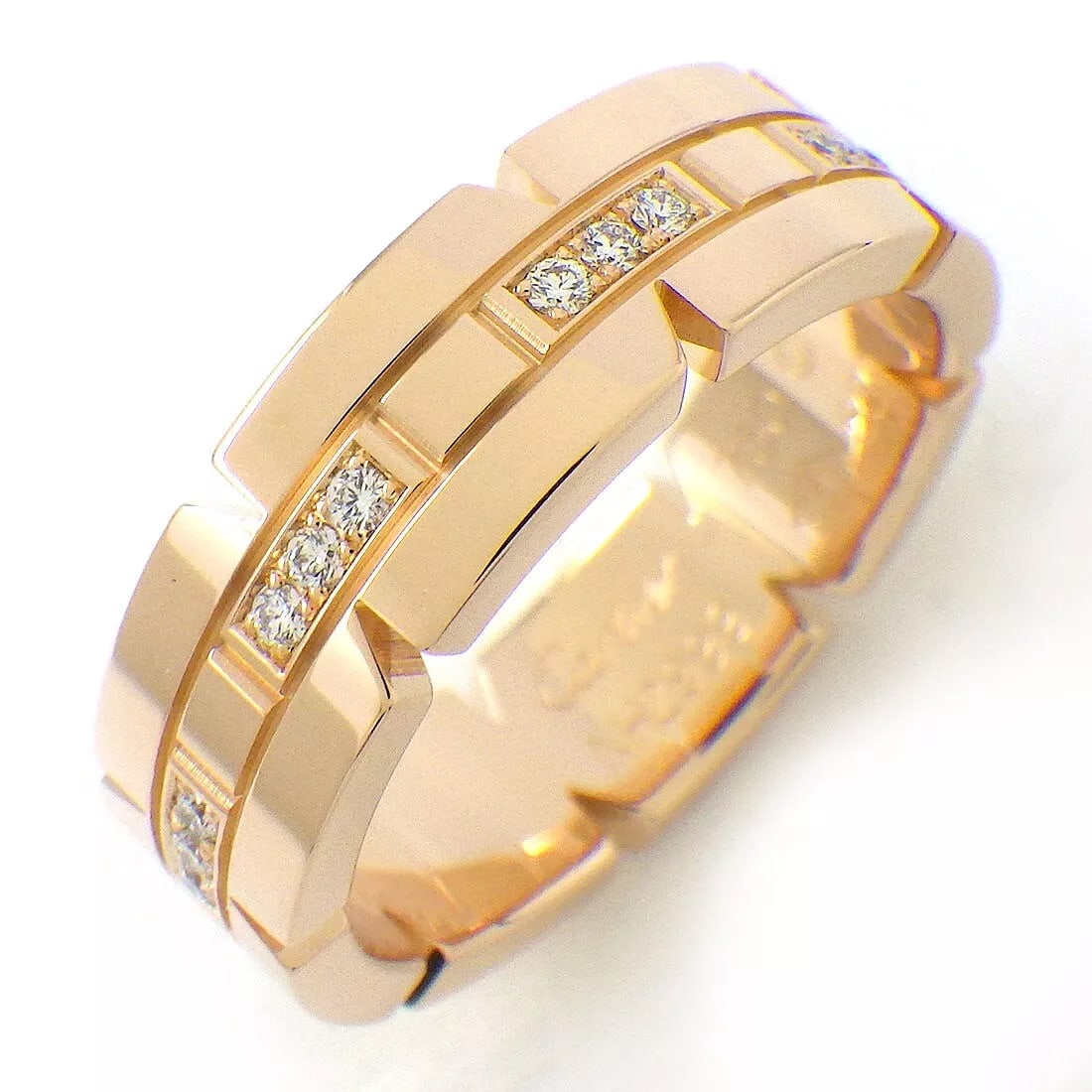 Cartier Ring Tank Francaise Tire Square 24 Point Diamond: Cartier Ring Tank Francaise Tire Square 24 Point Diamond Brand: Cartier Type: Ring Material: 750(18K) Rose(Pink) Gold Color: None Size: 7.25 Accessories: None Accessories Notice: When pur