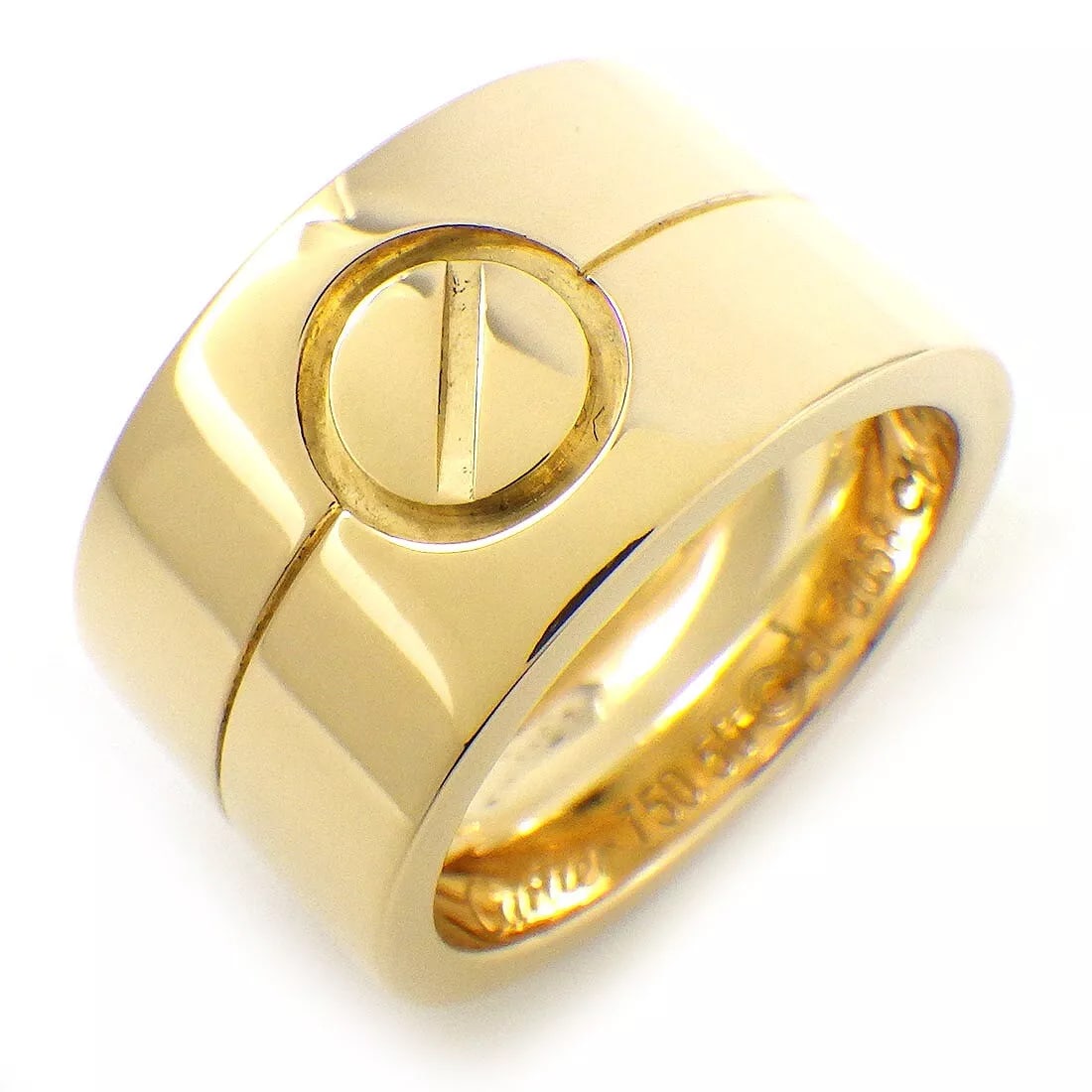 Cartier Ring High Love Wide: Cartier Ring High Love Wide Brand: Cartier Type: Ring Material: 750(18K) Yellow Gold Color: None Size: 5.25 Accessories: None Accessories Notice: When purchasing pre-owned goods, please r