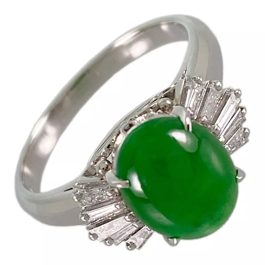 Ring Platinum jade diamond: Ring Platinum jade diamond Brand: Unsigned Jewelry Type: Ring Material: Platinum jade diamond Color: Silver Size: 5.5 Accessories: None Accessories Notice: When purchasing pre-owned goods