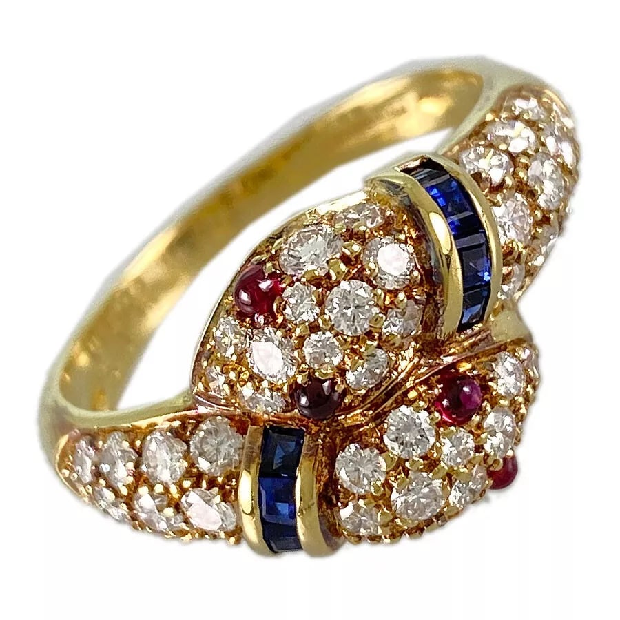 PICCHIOTTI Yellow gold Ruby Sapphire Diamond Ring: PICCHIOTTI Yellow gold Ruby Sapphire Diamond Ring Brand: PICCHIOTTI Type: ring Material: Yellow gold Ruby Sapphire Diamond Color: Gold Size: 9.5 Accessories: None Accessories Notice: When