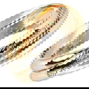 CARTIER TRINITY RING, K18 GOLD: CARTIER Trinity ring, K18 gold Brand: Cartier Type: Band ring Material: Yellow gold (18K) Color: Yellow gold Size: 5 - 5.25 Accessories: None Accessories Notice: When purchasing pre-owned