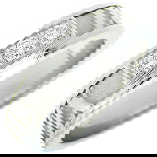 TIFFANY&CO. ATLAS RING K18 WHITE GOLD X DIAMOND: Tiffany&Co. Atlas Ring K18 White Gold x Diamond Brand: Tiffany Type: Band ring Material: White gold (18K) Color: None Size: 6 - 6.25 Accessories: None Accessories Notice: When purchasing