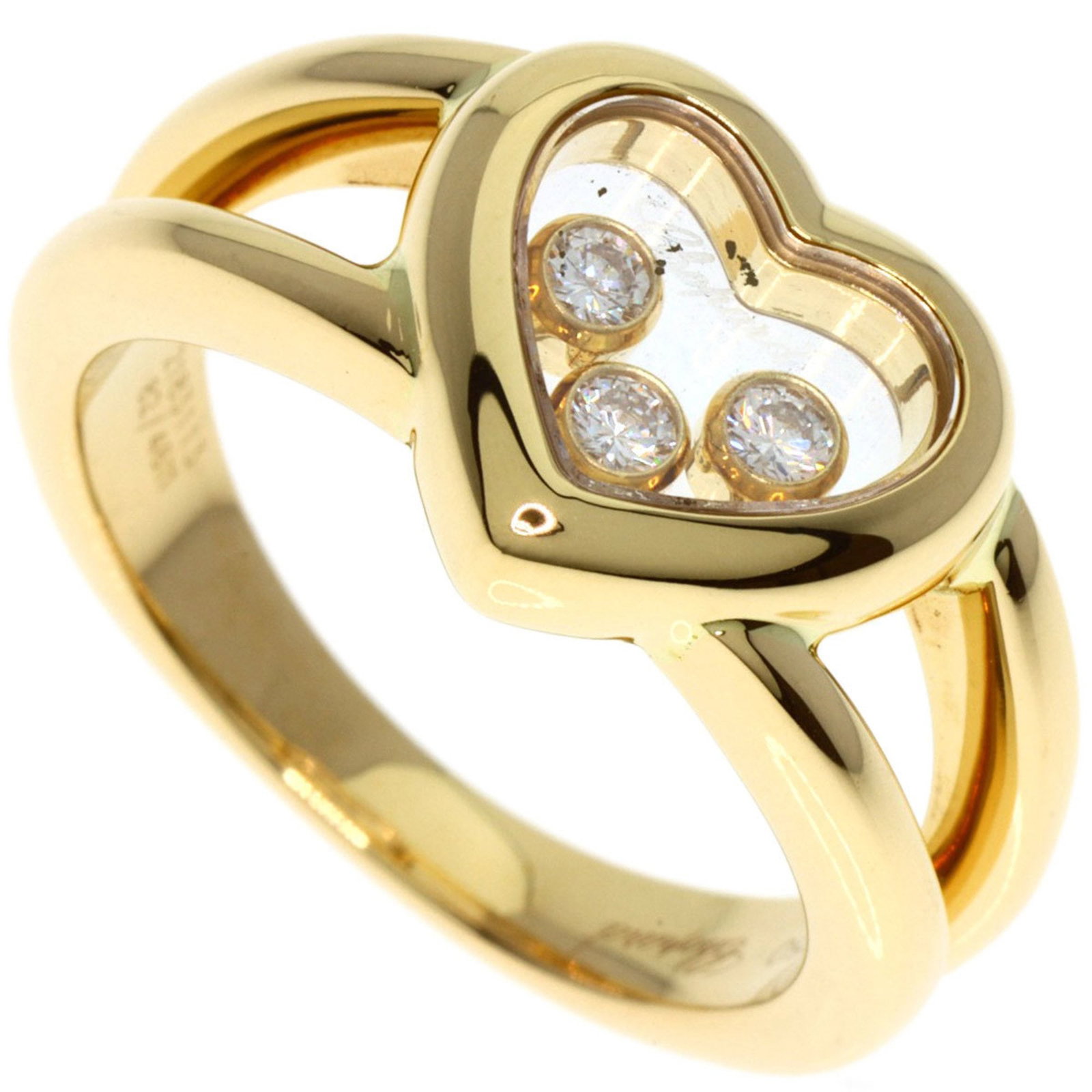CHOPARD HAPPY DIAMONDS RING, 18K YELLOW GOLD: Chopard Happy Diamonds Ring, 18K Yellow Gold Brand: Chopard Type: Band ring Material: Yellow gold (18K) Color: None Size: 5.25 - 5.5 Accessories: None Accessories Notice: When purchasing