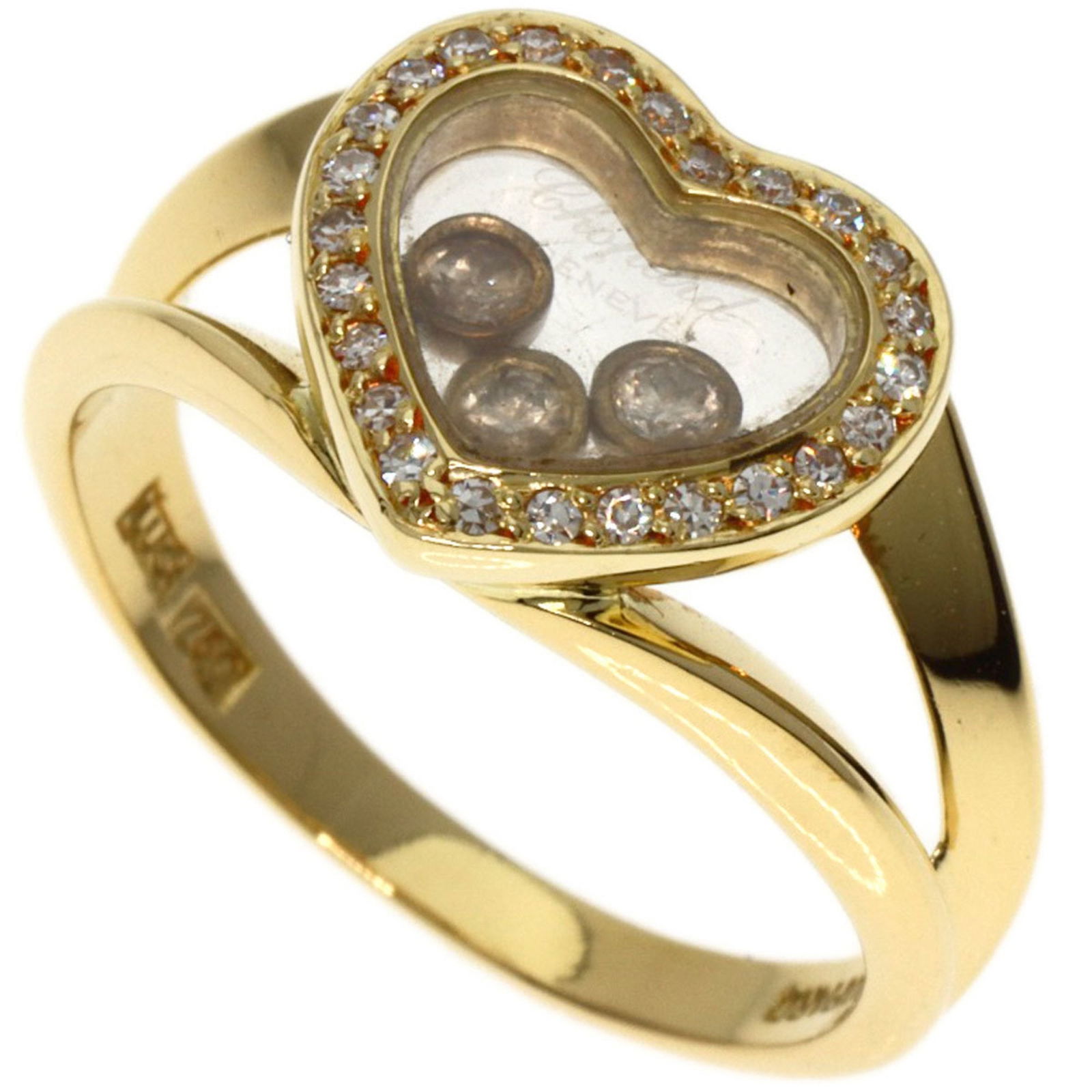 CHOPARD HAPPY DIAMONDS RING, 18K YELLOW GOLD,: Chopard Happy Diamonds Ring, 18K Yellow Gold, Brand: Chopard Type: Band ring Material: Yellow gold (18K) Color: None Size: 6.25 - 6.5 Accessories: None Accessories Notice: When purchasing