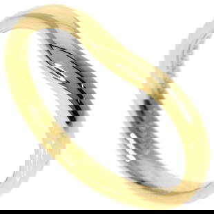 TIFFANY CURVED BAND RING, 18K YELLOW GOLD: Tiffany Curved Band Ring, 18K Yellow Gold Brand: Tiffany Type: Band ring Material: Yellow gold (18K) Color: None Size: 4 Accessories: None Accessories Notice: When purchasing pre-owned