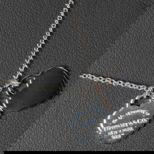 TIFFANY RETURN TOE DOUBLE MINI HEART TAG NECKLACE: Tiffany Return Toe Double Mini Heart Tag Necklace Brand: Tiffany Type: Necklace Material: Alloy, Silver 925 Color: None Size: Neck Circumference; 40 cm / 15.74'', Pendant Size; 12mm x 10mm /