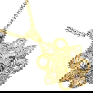 CHANEL NECKLACE, GOLD PLATED 9: Chanel Necklace, Gold Plated 9 Brand: Chanel Type: Necklace Material: Gold plating Color: Gold Size: Neck Circumference; 72 cm / 28.34'', Pendant Size; 85mm x 55mm / 3.34'' x 2.16'' 