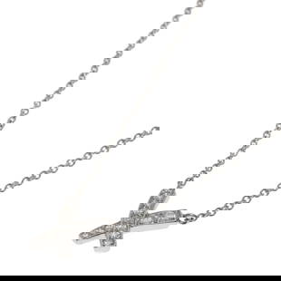 TIFFANY KISS PALOMA PICASSO DIAMOND NECKLACE: Tiffany Kiss Paloma Picasso Diamond Necklace Brand: Tiffany Type: Necklace Material: Platinum 950 Color: None Size: Neck Circumference, 41 cm / 16.14'', Pendant Size, 10.9mm x 8.3mm / 0.42'' x