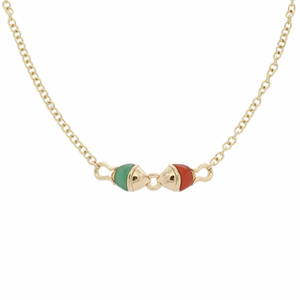 BVLGARI NATURALIA NECKLACE WITH COLORED STONES - WOMEN'S 18K YELLOW GOLD