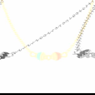 BVLGARI NATURALIA NECKLACE WITH COLORED STONES - WOMEN'S 18K YELLOW GOLD: BVLGARI Naturalia Necklace with Colored Stones - Women's 18K Yellow Gold Brand: Bvlgari Type: Necklace Material: Yellow gold (18K) Color: None Size: Pendant Size 47mm x 11mm / 1.85'' x 0.43'' 