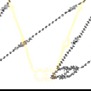 CHRISTIAN DIOR CD CLAIRDLUNE STONE GOLD NECKLACE: CHRISTIAN DIOR CD ClairDLune Stone Gold Necklace Brand: Christian Dior Type: Necklace Material: Metal Color: Gold Size: Circumference 44 cm / 17.32'' ,Pendant Size 7mm x 12mm / 0.27'' x 0.47''