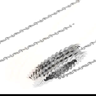 BVLGARI B-ZERO1 DIAMOND NECKLACE K18 WHITE GOLD FOR WOMEN: BVLGARI B-zero1 Diamond Necklace K18 White Gold for Women Brand: Bvlgari Type: Necklace Material: White gold (18K) Color: None Size: Circumference 40 cm / 15.74'' ,Pendant Size 14.7mm x 8.6mm