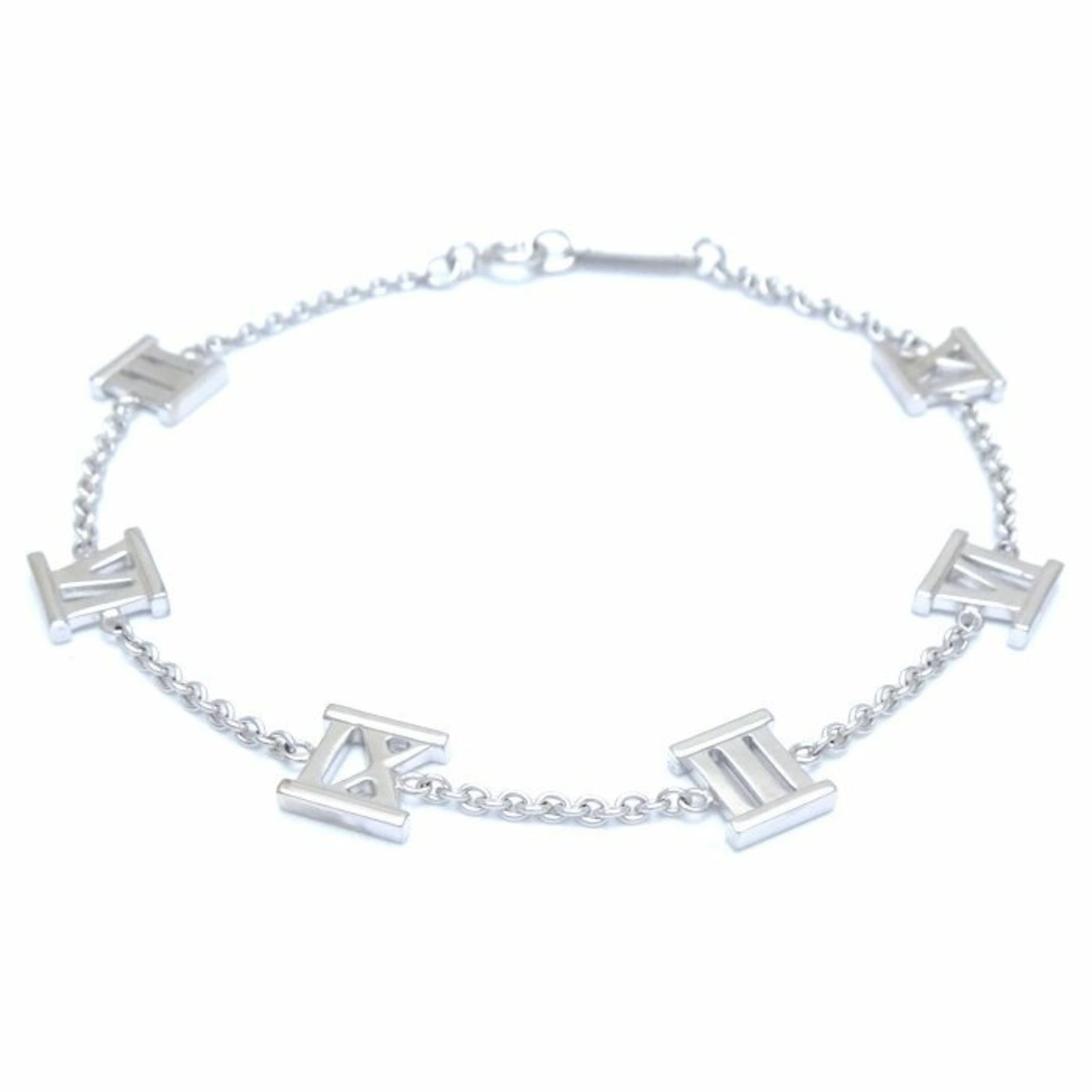 TIFFANY&CO TIFFANY ATLAS BRACELET K18WG: Tiffany&Co Tiffany Atlas Bracelet K18WG Brand: Tiffany Type: Charm bracelet Material: White gold (18K) Color: White gold Size: 17cm / 6.69'' Accessories: None Accessories Notice: When pur
