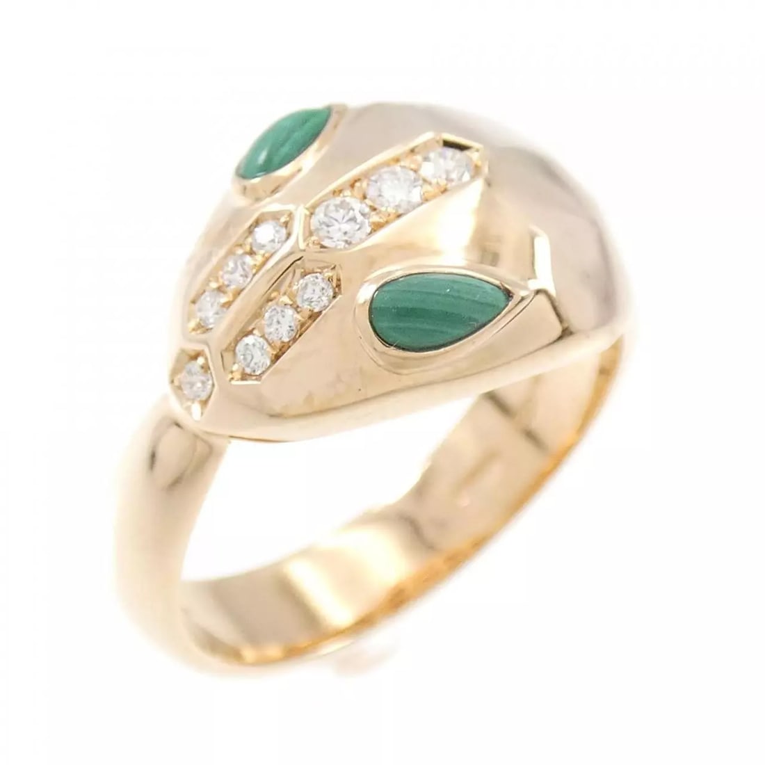 BVLGARI SERPENTI RING: BVLGARI Serpenti Ring Brand: BVLGARI Type: Ring Material: 750 Pink Gold Color: None Size: 6-6.5 Accessories: None Accessories Notice: When purchasing pre-owned goods, please refer to the
