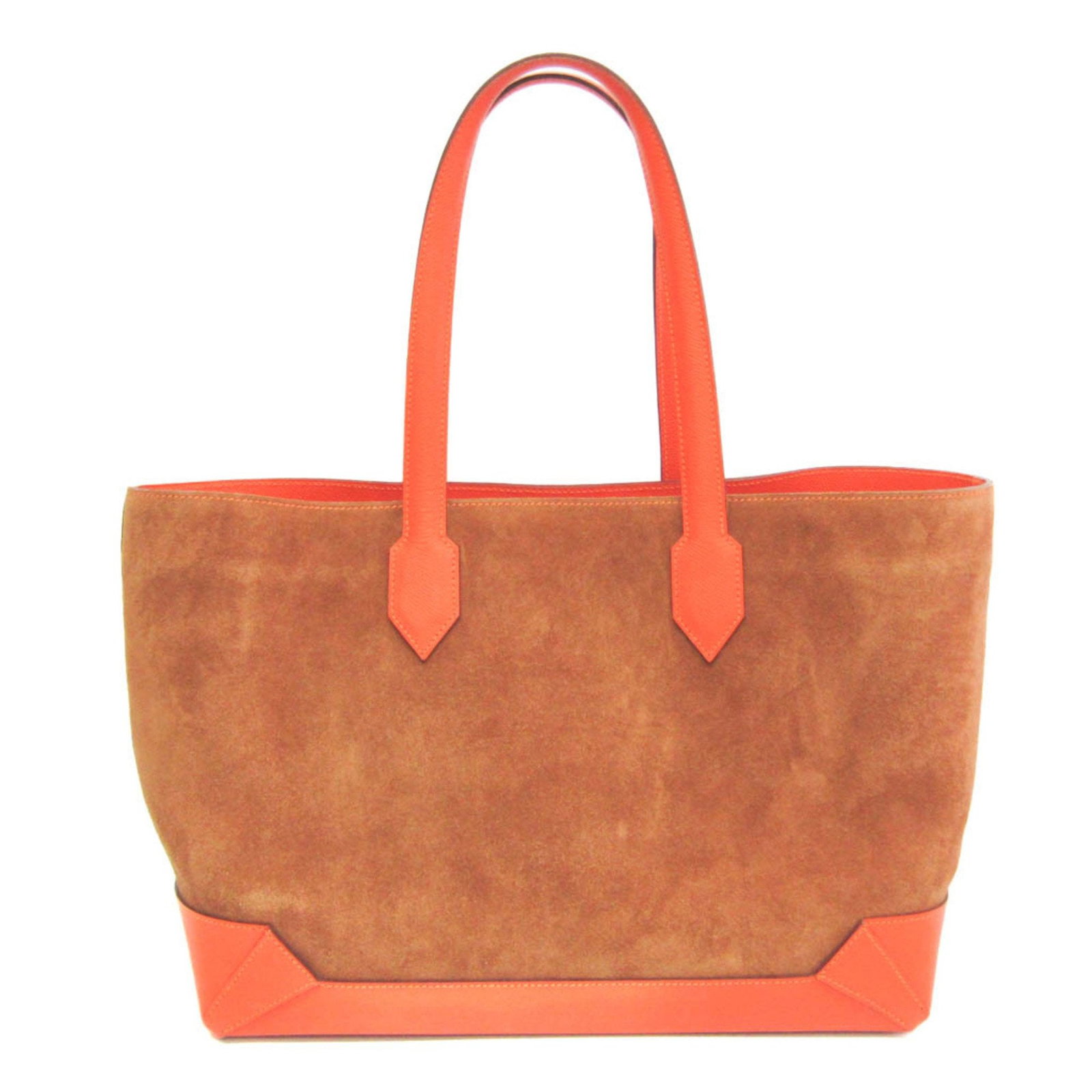 HERMES MAXI BOX CABAS 36 WOMEN'S EPSOM: HERMES Maxi Box Cabas 36 Women's Epsom Brand: Hermes Type: Tote bag Material: Epsom leather, Suede Color: Brown, Orange Size: 27cm x 36cm x 17cm / 10.62'' x 14.17'' x 6.69'' Accessories: None