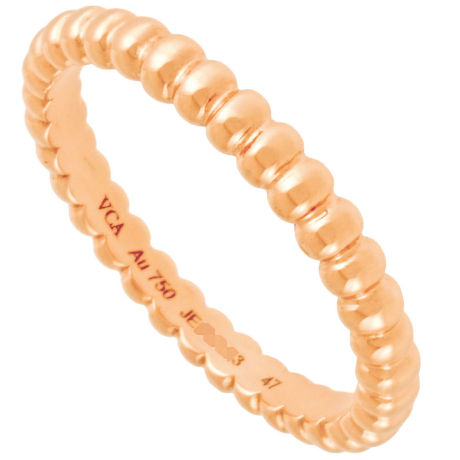 VAN CLEEF & ARPELS PERLÉE SMALL RING: Van Cleef & Arpels Perlée Small Ring Brand: Van Cleef & Arpels Type: Band ring Material: Pink gold (18K) Color: None Size: 4 Accessories: None Accessories Notice: When purchasing pre-owne