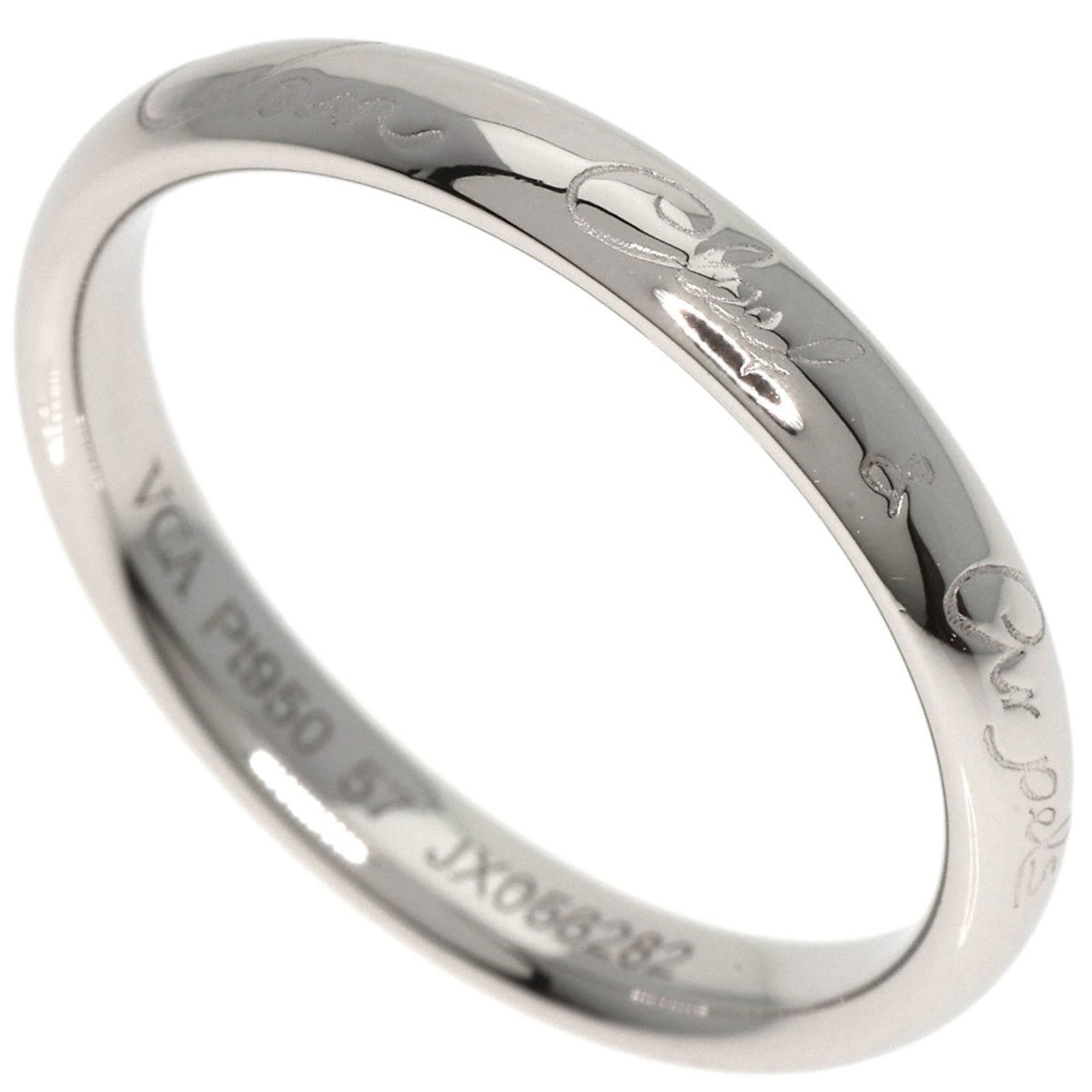 VAN CLEEF & ARPELS SENIOR TULLE RING: Van Cleef & Arpels Senior Tulle Ring Brand: Van Cleef & Arpels Type: Band ring Material: Platinum 950 Color: None Size: 7.76 - 8 Accessories: None Accessories Notice: When purchasing pre-