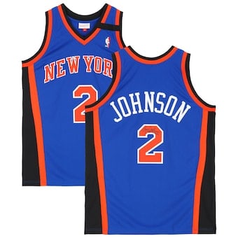 LARRY JOHNSON NEW YORK KNICKS AUTOGRAPHED JERSEY: Larry Johnson New York Knicks Autographed Jersey Description: Larry Johnson New York Knicks Autographed Authentic Mitchell and Ness 1998-99 Blue Authentic Jersey NY Elizabeth Will Arrange All Interna