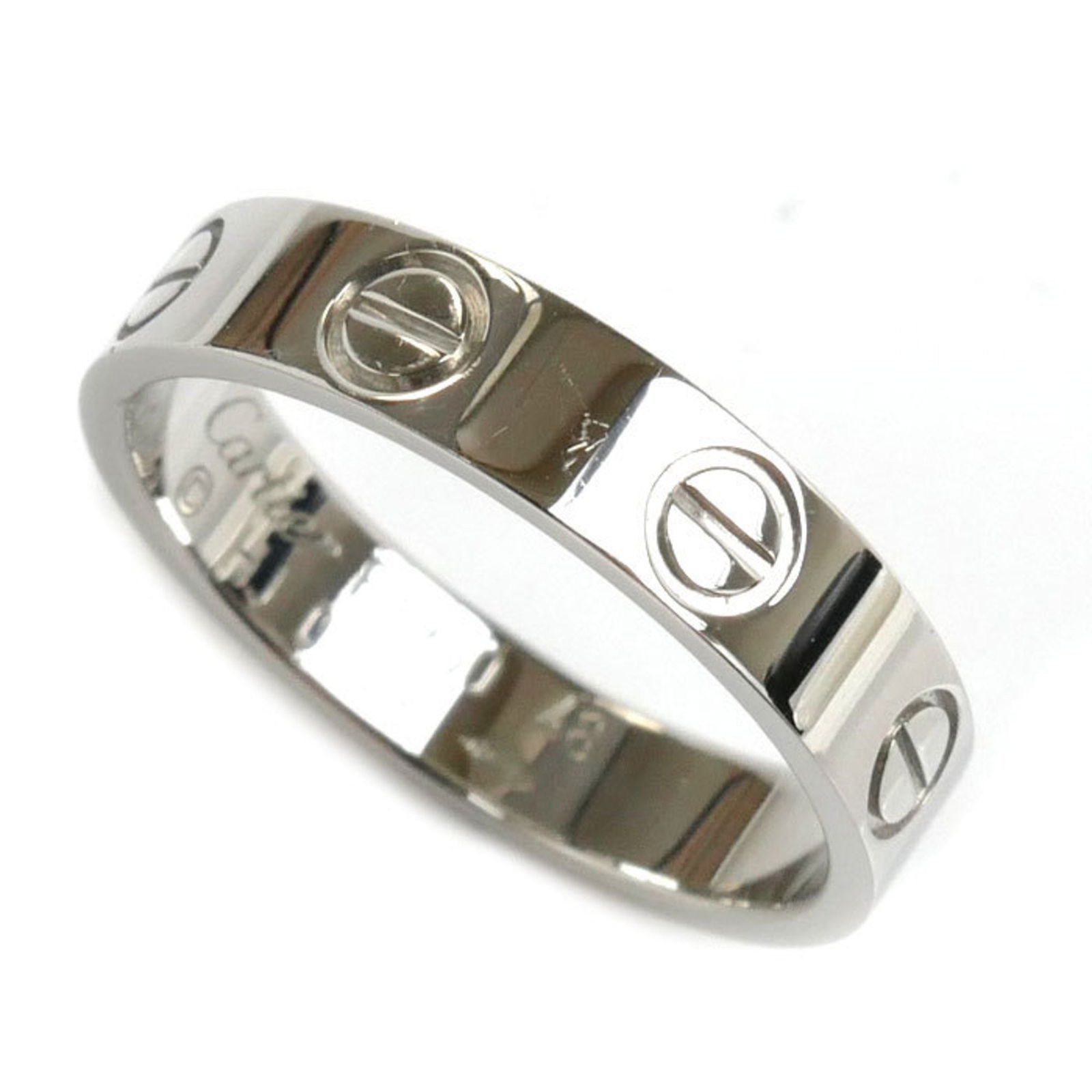 CARTIER PT950 PLATINUM LOVE RING: CARTIER Pt950 Platinum Love Ring Brand: Cartier Type: Band ring Material: Platinum 950 Color: None Size: 4.5 Accessories: None Accessories Notice: When purchasing pre-owned goods, please