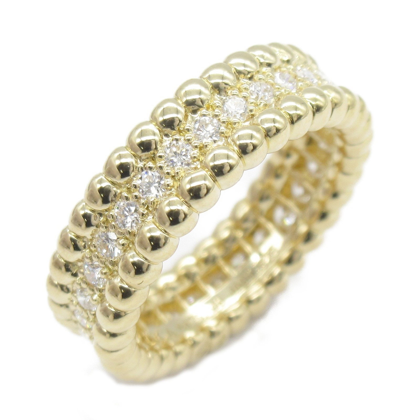VAN CLEEF & ARPELS PERLÉE DIAMOND RING: Van Cleef & Arpels Perlée Diamond Ring Brand: Van Cleef & Arpels Type: Band ring Material: Yellow gold (18K) Color: Yellow gold Size: 4.5 Accessories: None Accessories Notice: When purcha